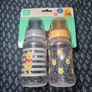 Disney Winnie the Pooh Baby Bottle Set - Blue and Gold